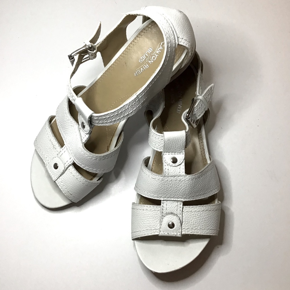 Canyon River Blues "Sarah" White Leather Sandal  8